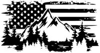 Flag w Mtn Scene