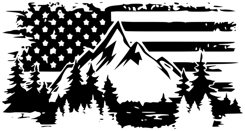 Flag w Mtn Scene