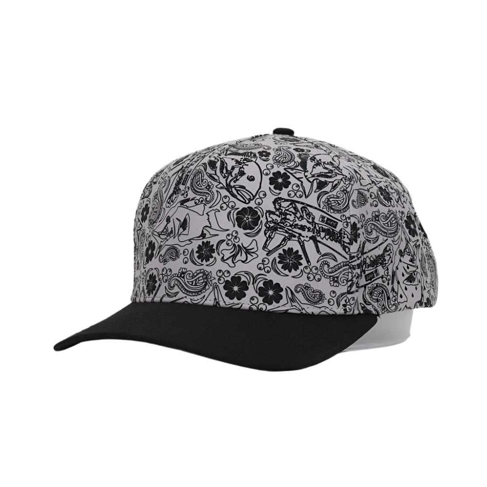 1010 Hats 615BR - Black Reef / Black Bill pattern trucker cap - blank for custom leather patch
