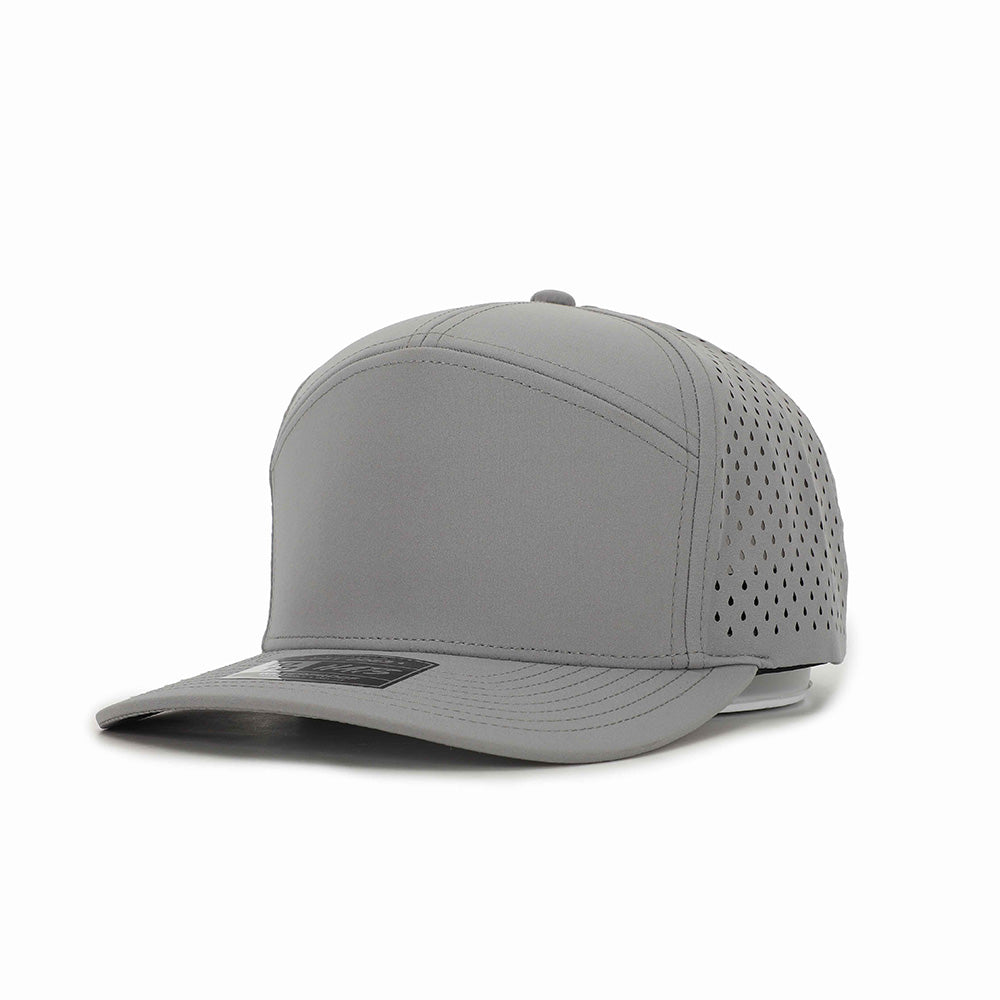 1010 Hats 617 7-panel trucker cap - Light Grey - blank for custom leather patch
