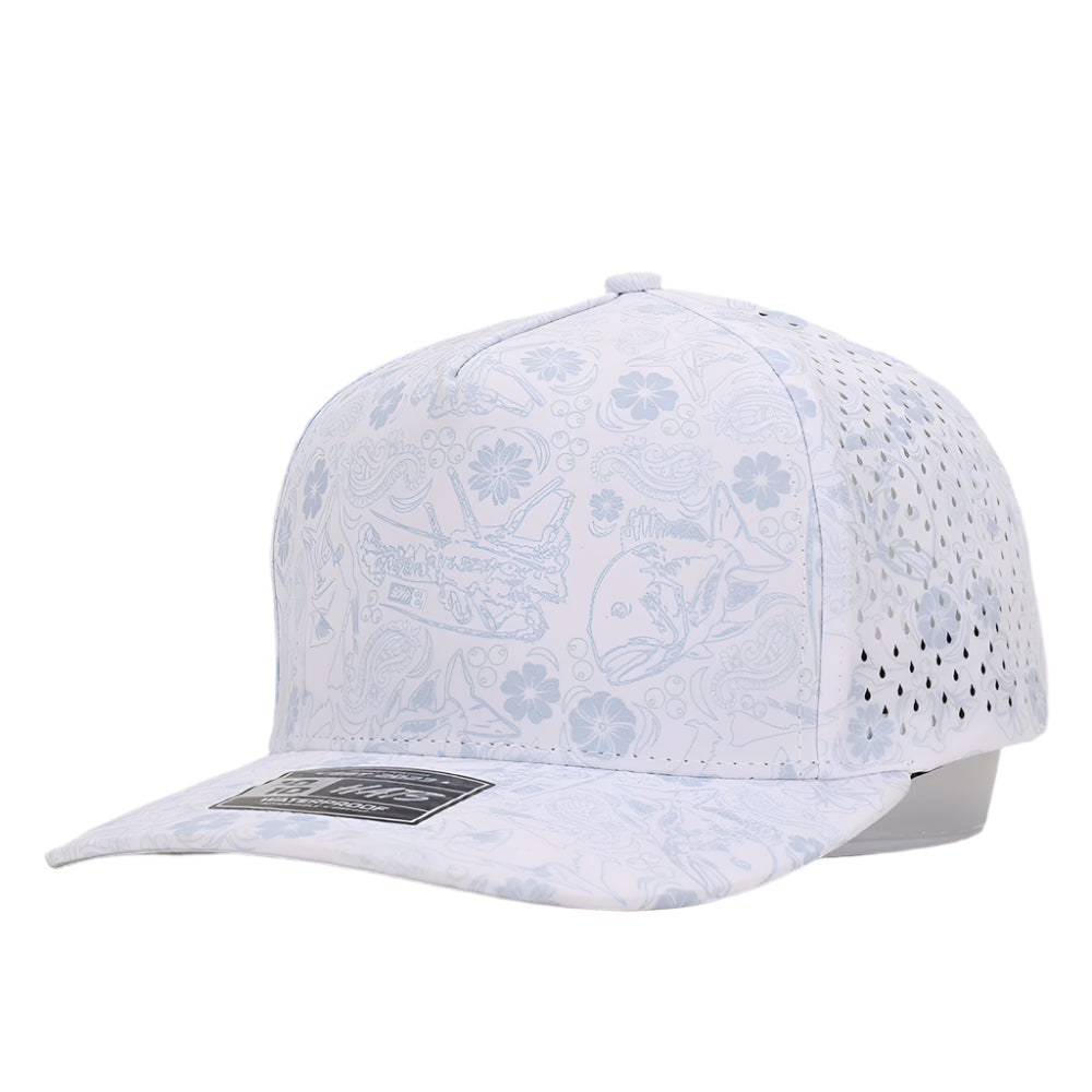 1010 Hats 615WR - White Reef pattern trucker cap - blank for custom leather patch