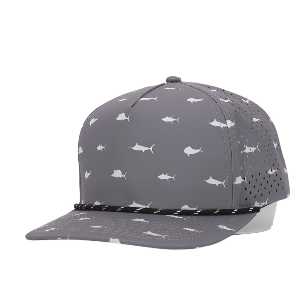 1010 Hats R615OG - Offshore Gray pattern trucker cap - blank for custom leather patch