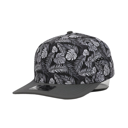 1010 Hats 615BP - Black Palm pattern trucker cap - blank for custom leather patch