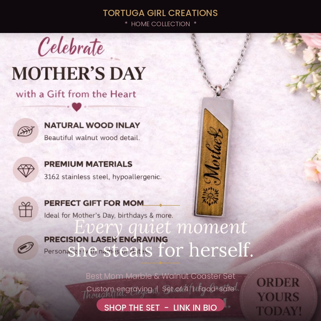 Custom Wood Pendant Necklace — Perfect Mother's Day Gift