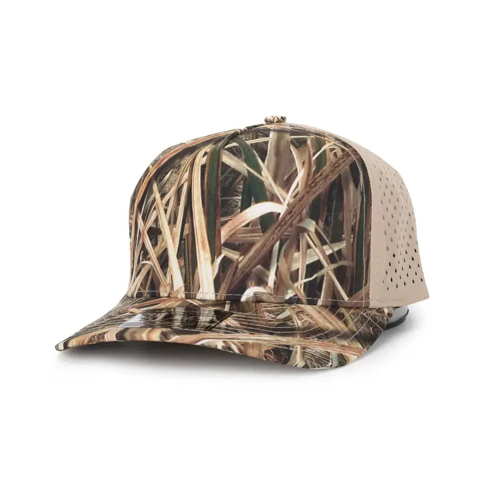 1010 Hats Shadow Grass Blades camo trucker cap - blank for custom leather patch