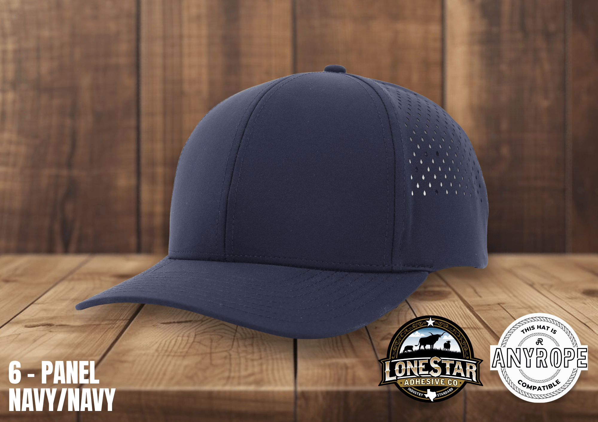 Lonestar 6-Panel Durra-Bull Hat - blank cap for custom leather patch
