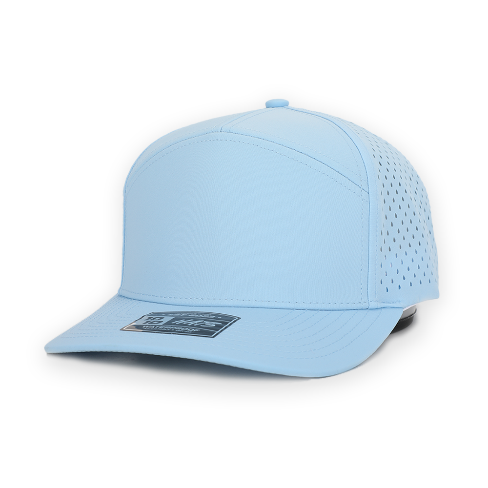 1010 Hats 617 7-panel trucker cap - Sky Blue - blank for custom leather patch