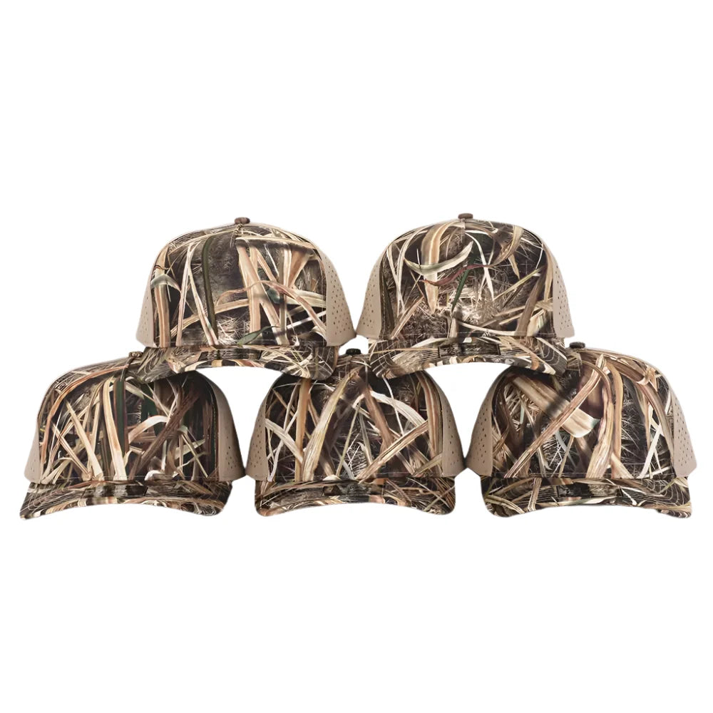 1010 Hats Shadow Grass Blades camo trucker cap - blank for custom leather patch