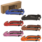 Bison River 4 1/2" Black Rescue Knife Engraved