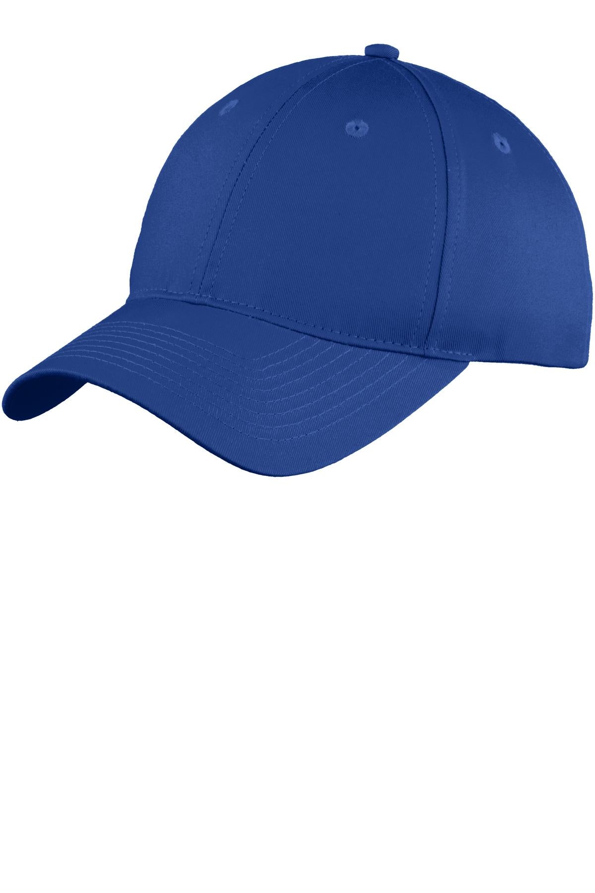Port Authority Six-Panel Unstructured Twill Cap (C914) - Royal - SanMar C914-ROYAL