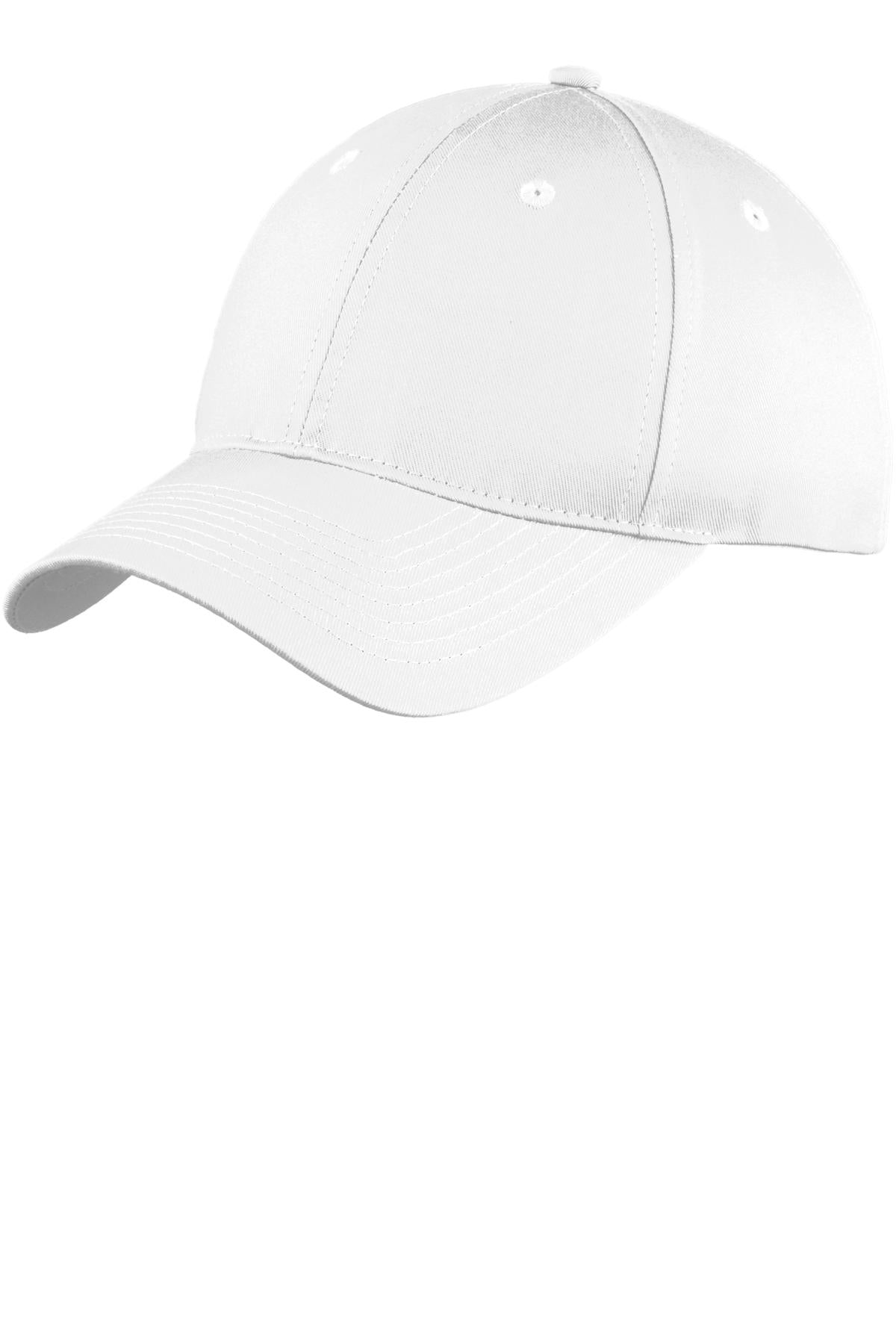 Port Authority Six-Panel Unstructured Twill Cap (C914) - White - SanMar C914-WHITE