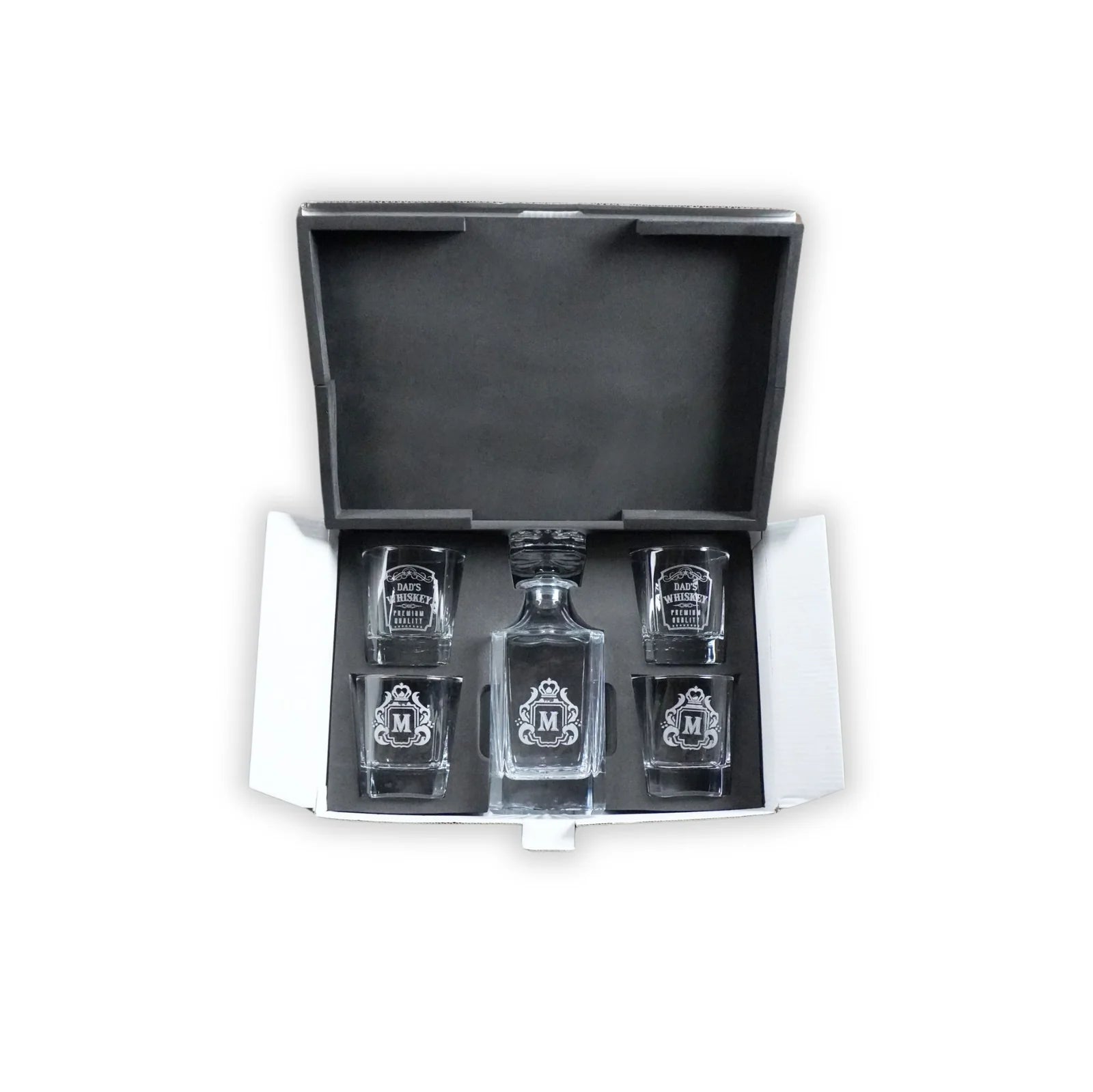 engraved decanter set 