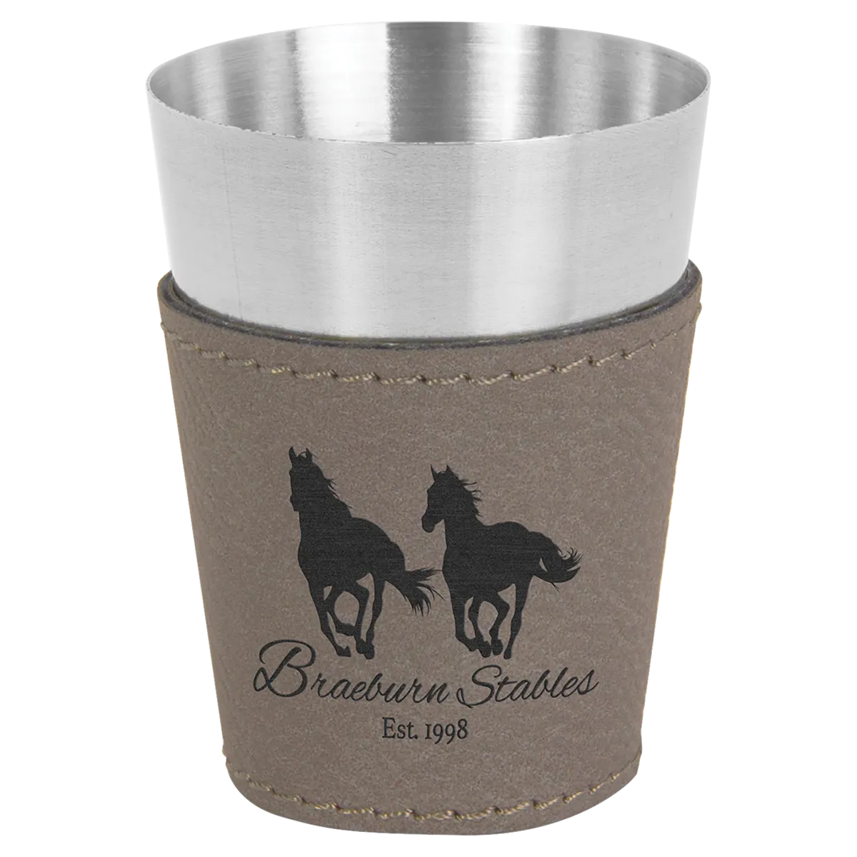 leatherette wrapped shot glass