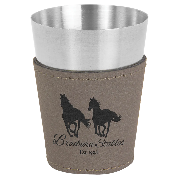 leatherette wrapped shot glass