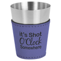 purple leatherette wrapped shot glass