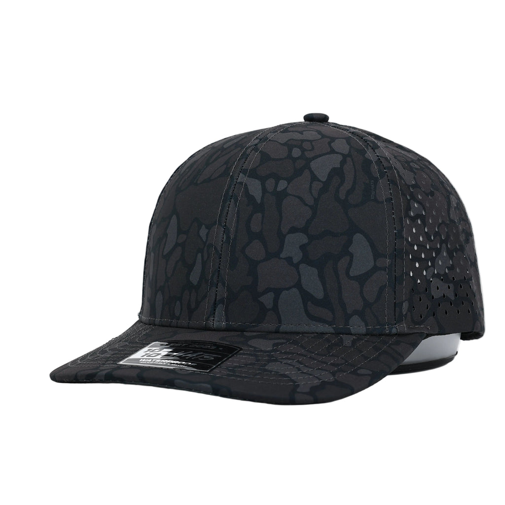 1010 Hats Black Out camo trucker cap - blank for custom leather patch