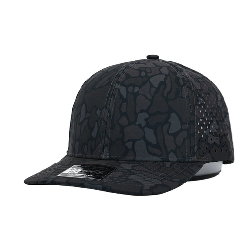 1010 Hats Black Out camo trucker cap - blank for custom leather patch