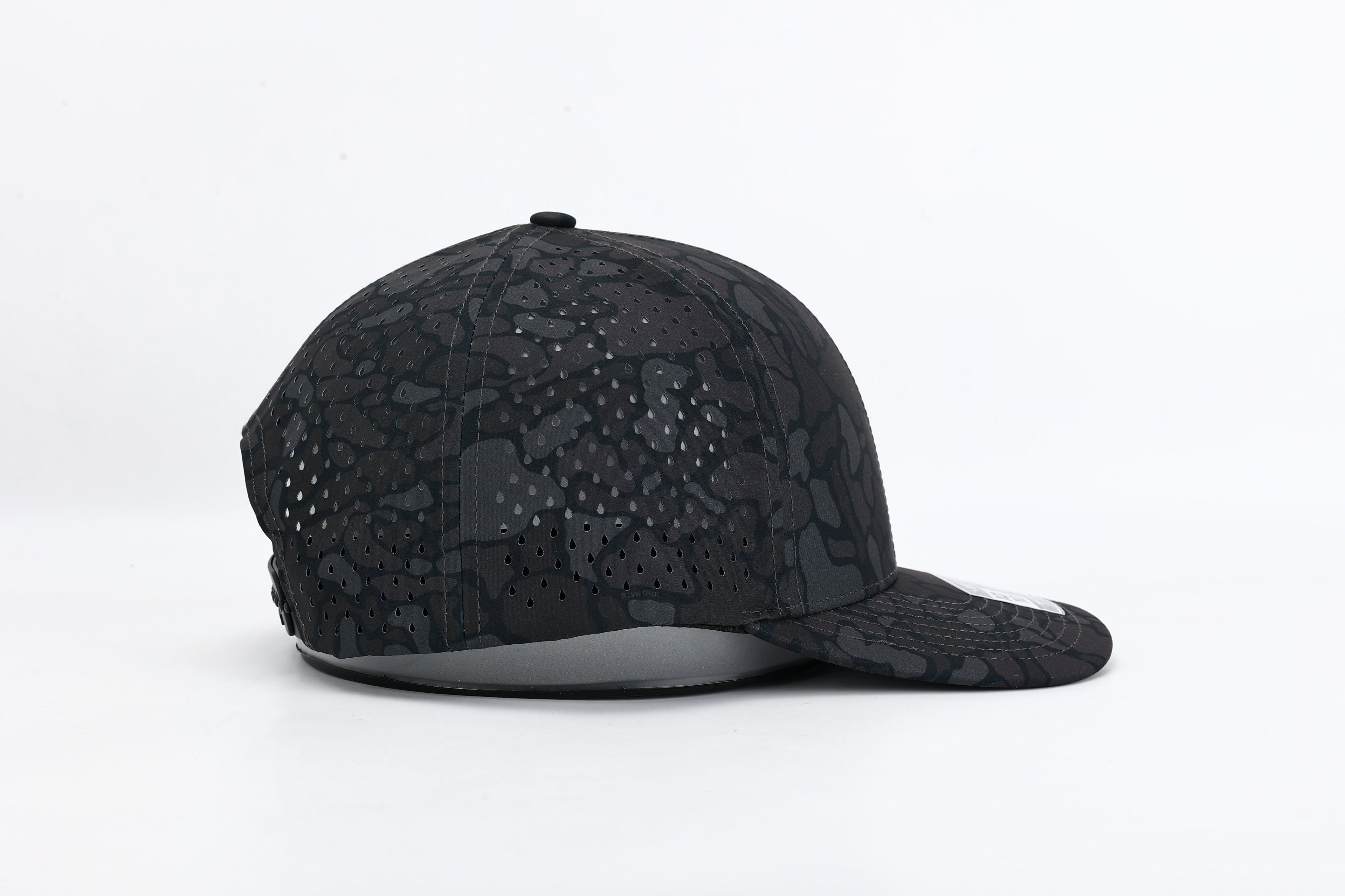 1010 Hats Black Out camo trucker cap - blank for custom leather patch