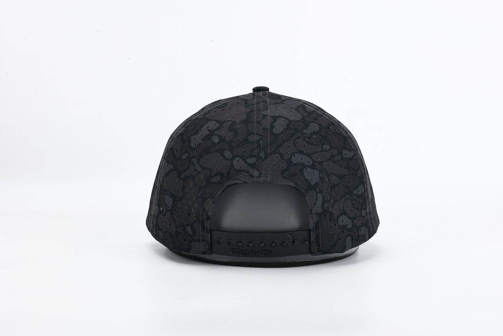 1010 Hats Black Out camo trucker cap - blank for custom leather patch