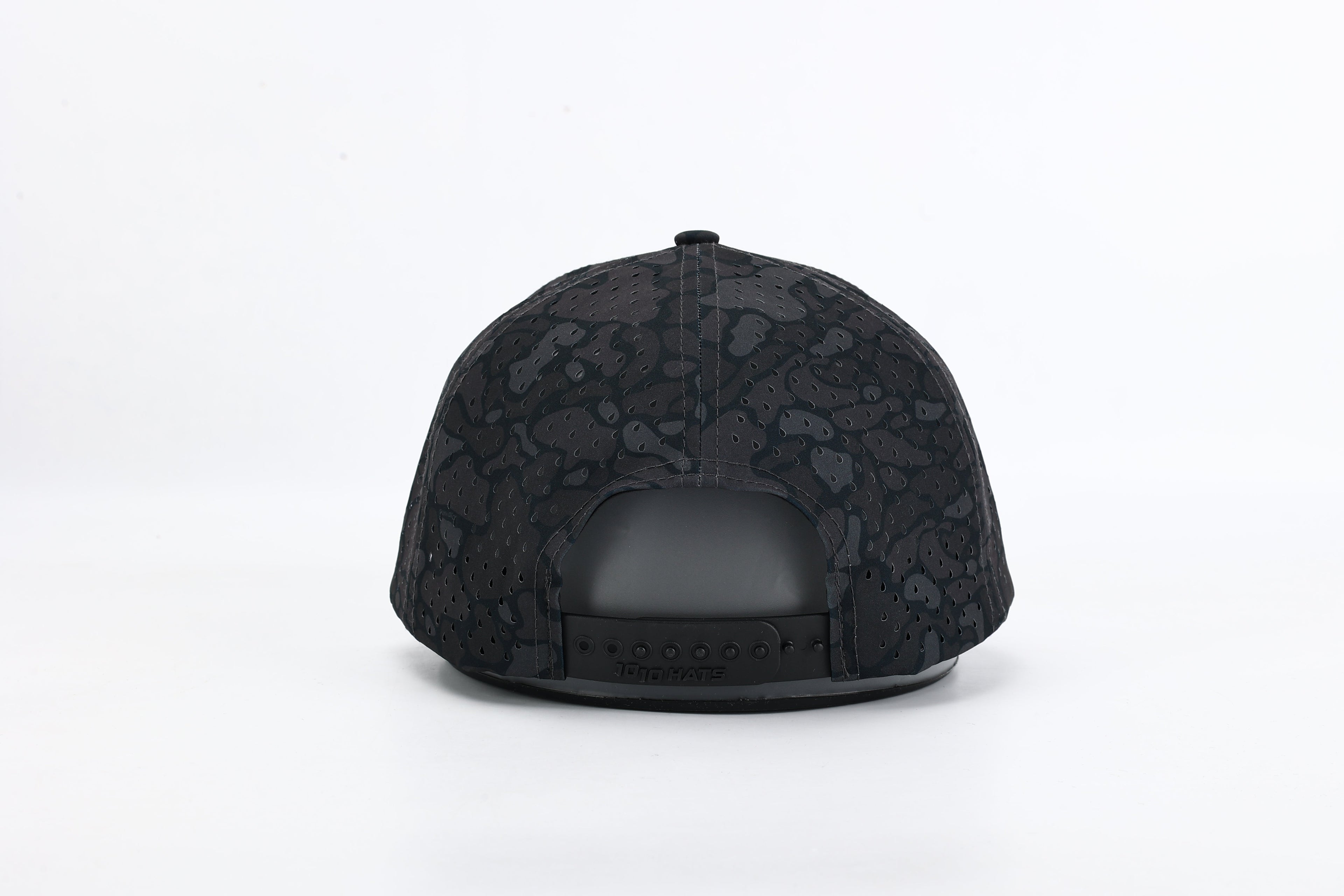 1010 Hats Black Out camo trucker cap - blank for custom leather patch