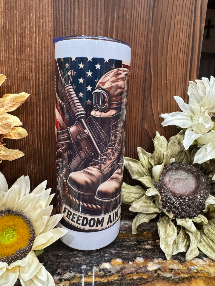 freedom aint free tumbler