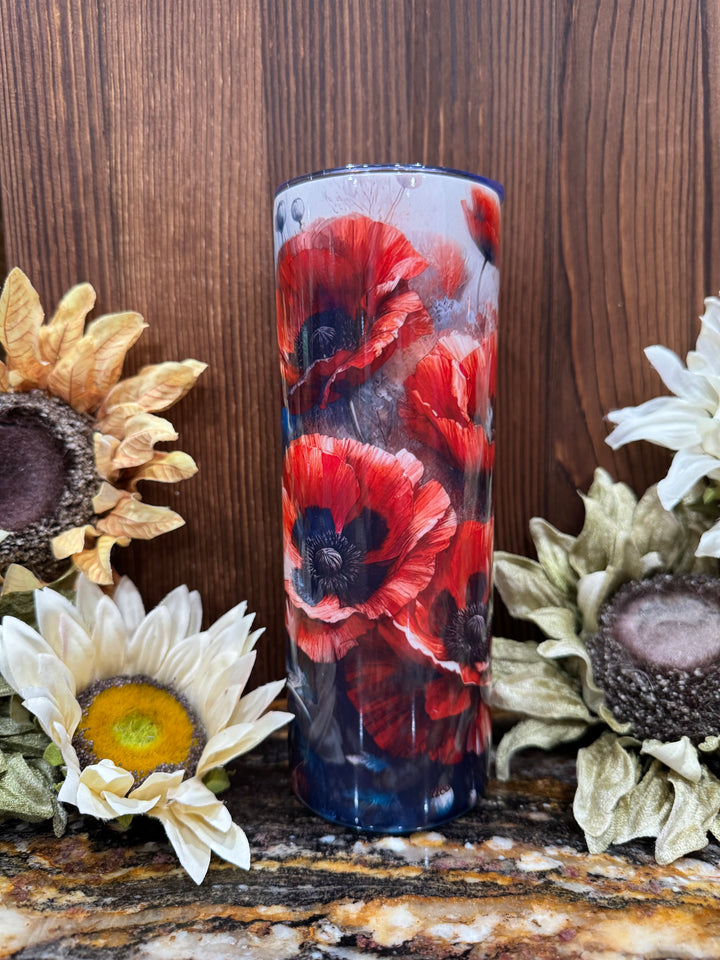 poppy flower tumbler