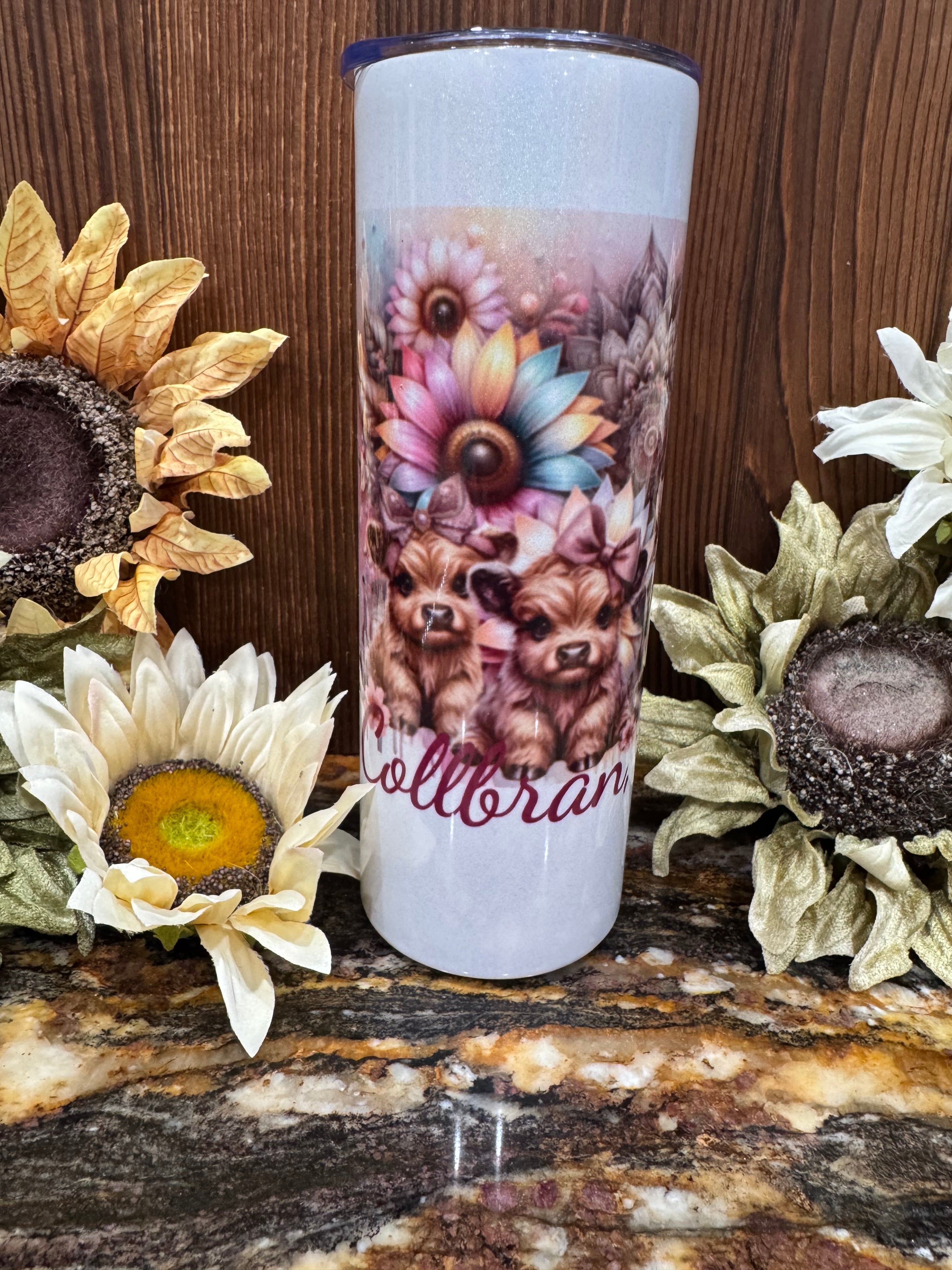 flowers and cows tumbler