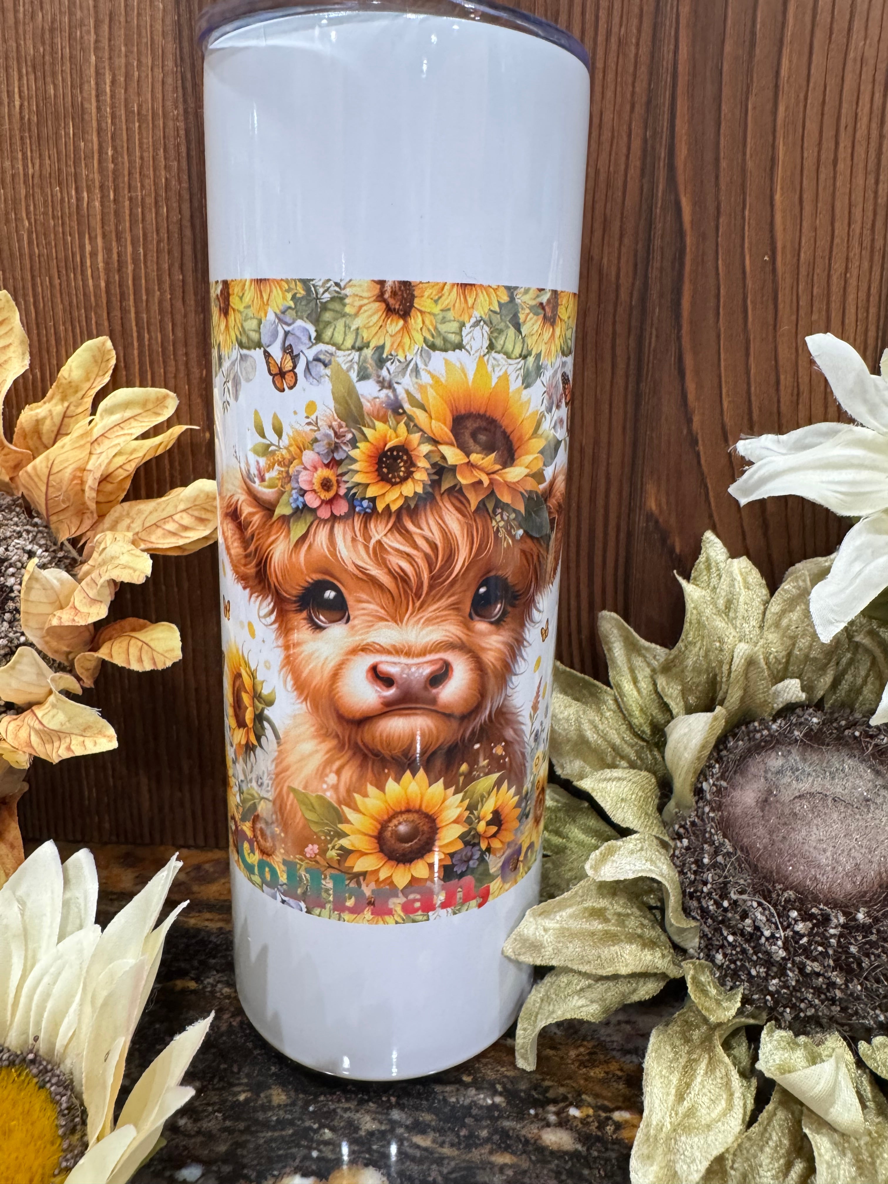 sunflower cow tumbler