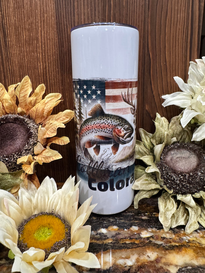 flag and bass tumbler