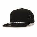 1010 Hats R615 5-panel rope trucker cap - Black - blank for custom leather patch