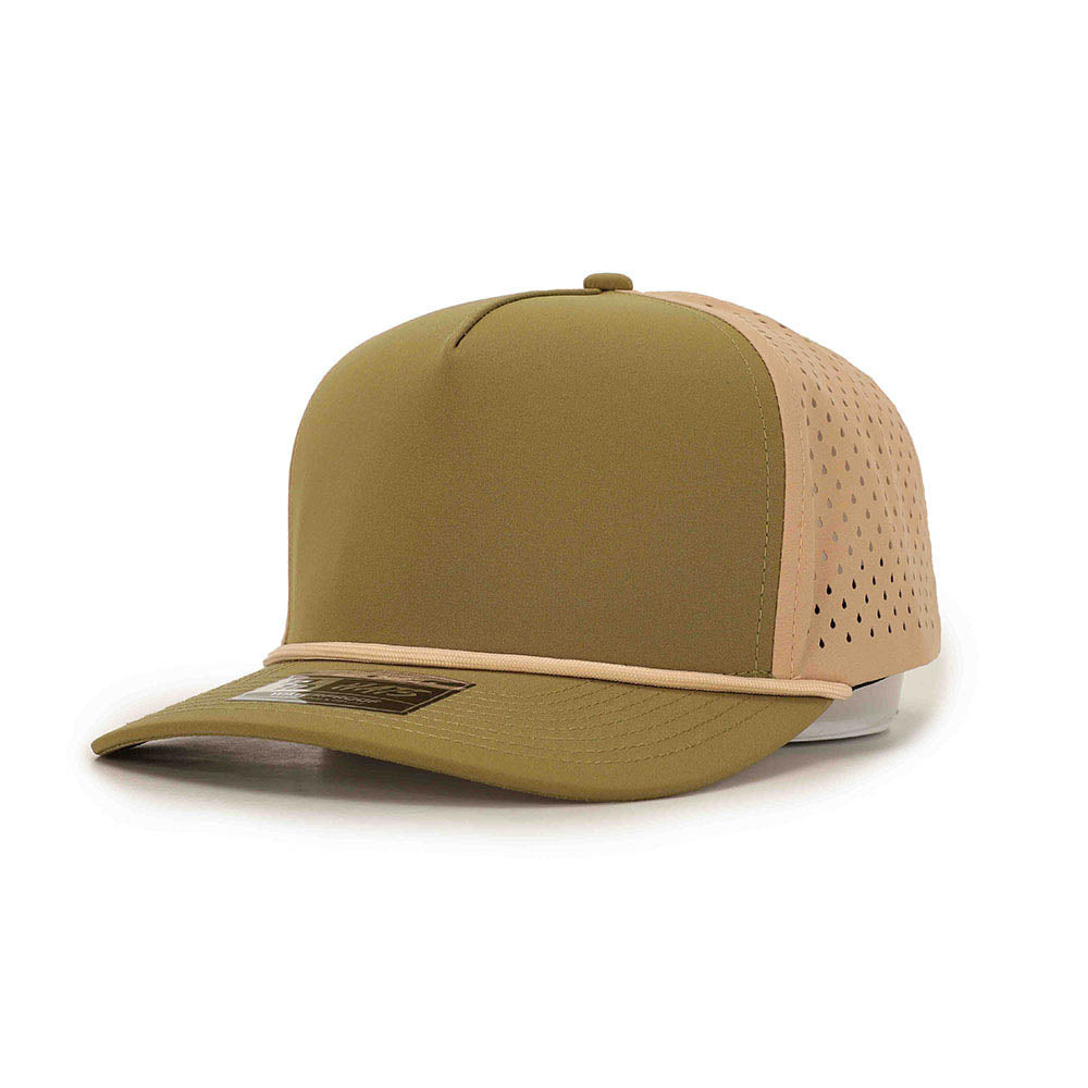 1010 Hats 615 trucker cap - Green / Tan Rope - blank for custom leather patch