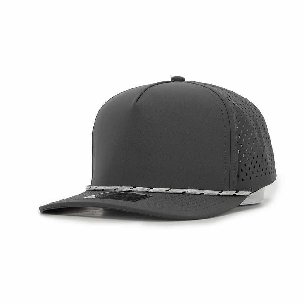 1010 Hats R615 5-panel rope trucker cap - Dark Grey - blank for custom leather patch