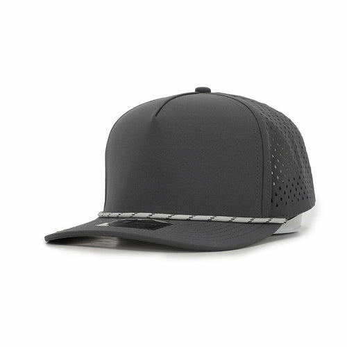 1010 Hats R615 5-panel rope trucker cap - Dark Grey - blank for custom leather patch
