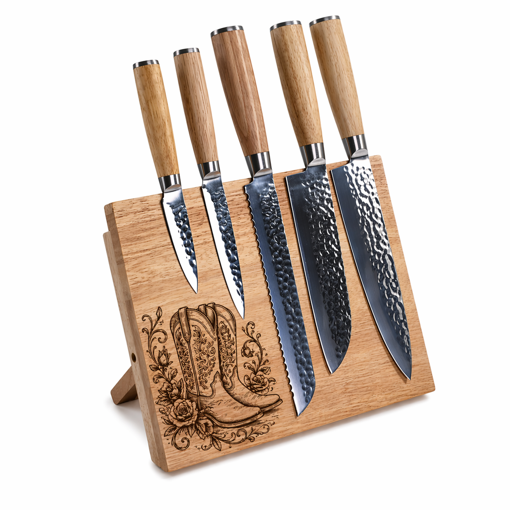 MakerFlo knives with magnetic block