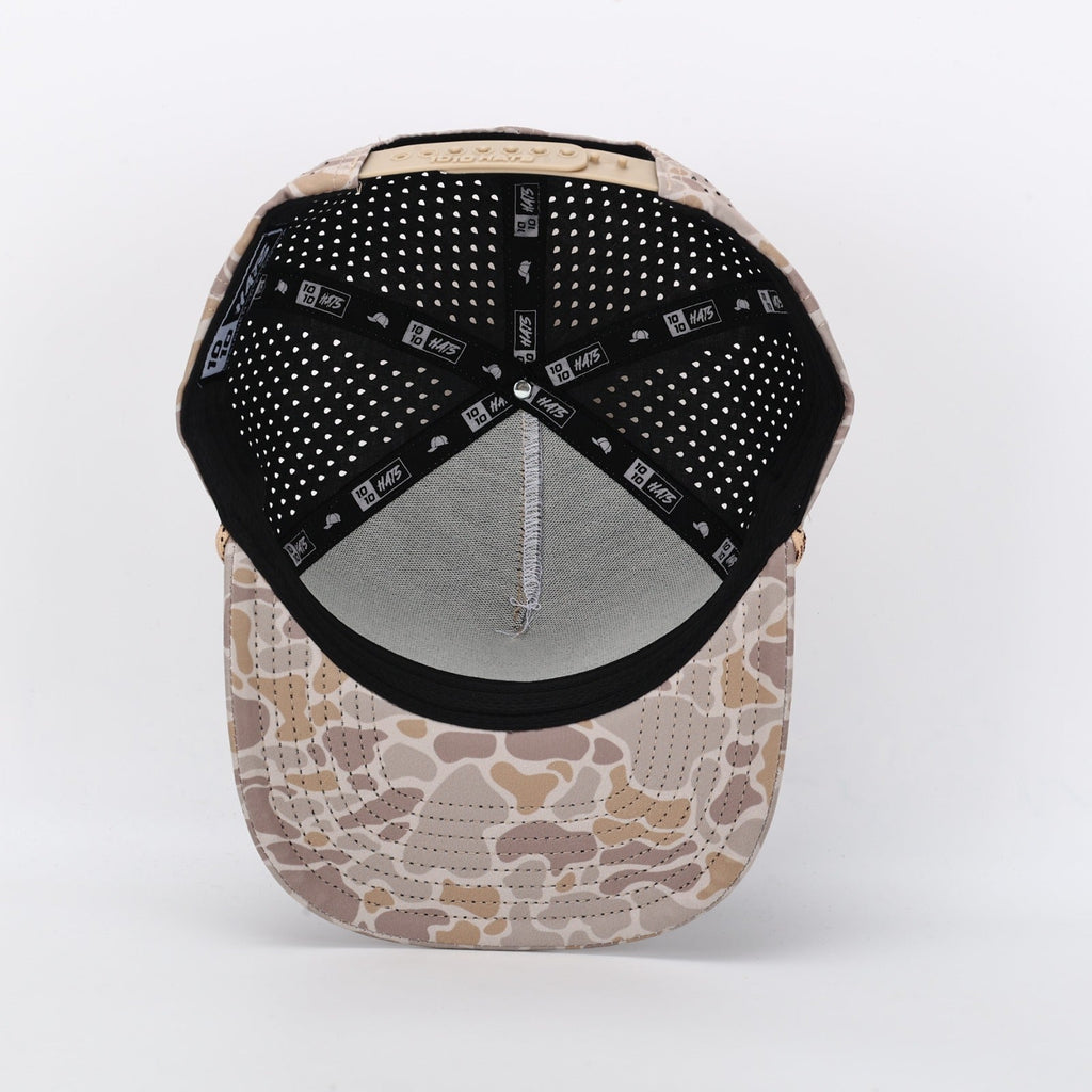 1010 Hats Wild Desert camo rope trucker cap - blank for custom leather patch