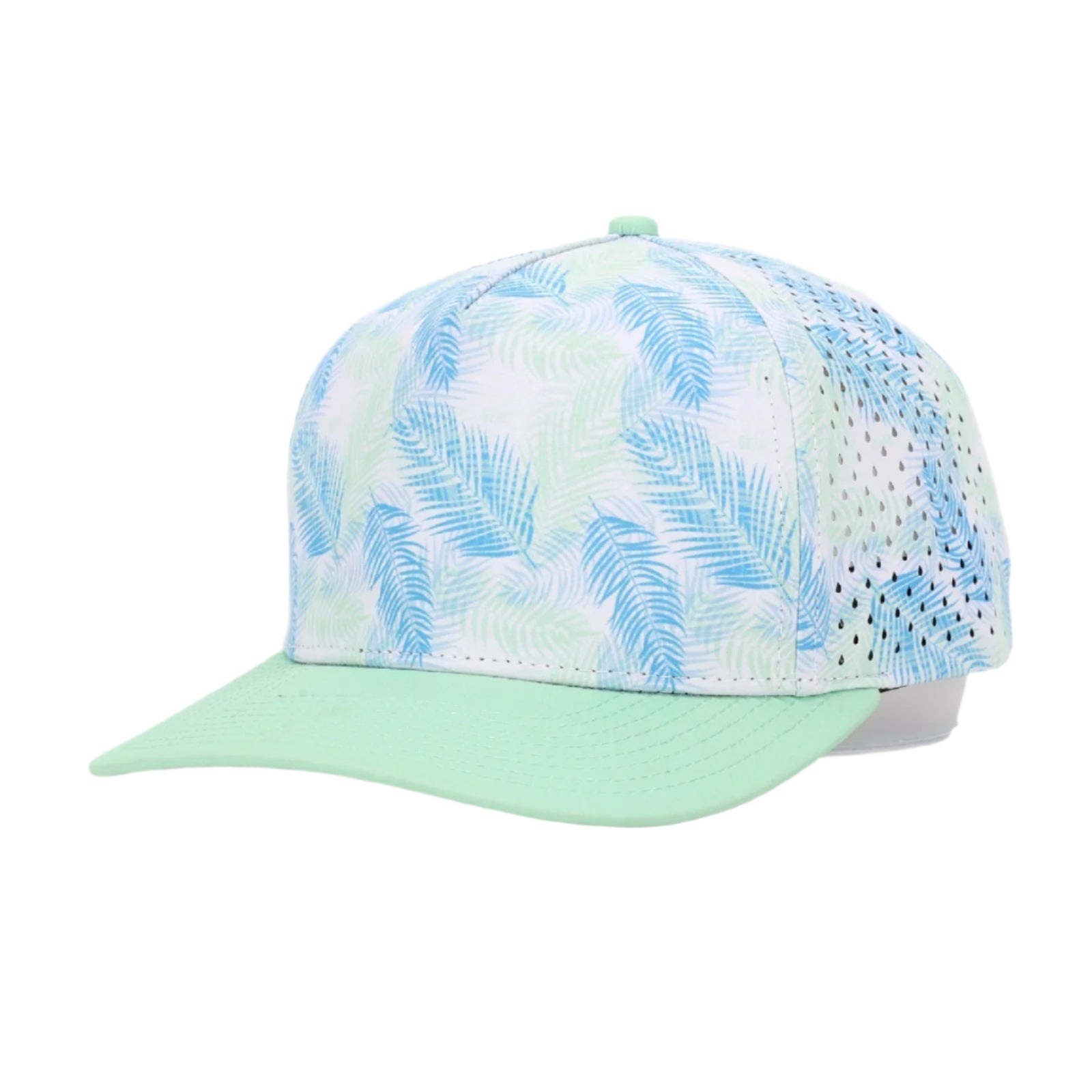 1010 Hats 615PPG - Pastel Palms pattern trucker cap - blank for custom leather patch