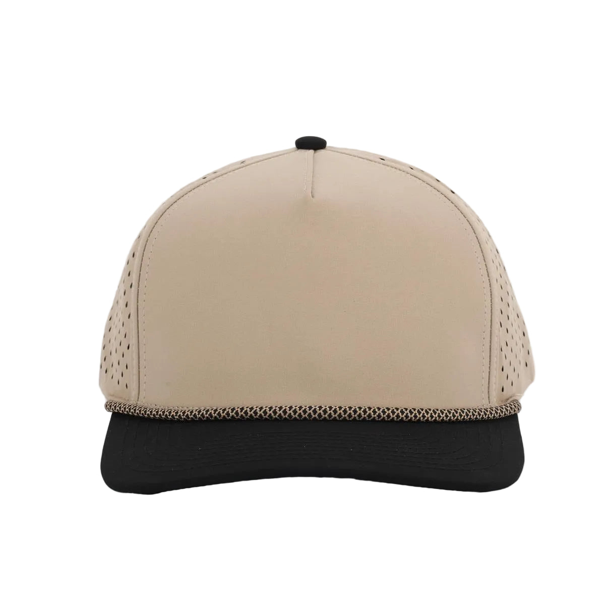 1010 Hats K615 kids trucker cap - Khaki / Black Bill Rope - blank for custom leather patch