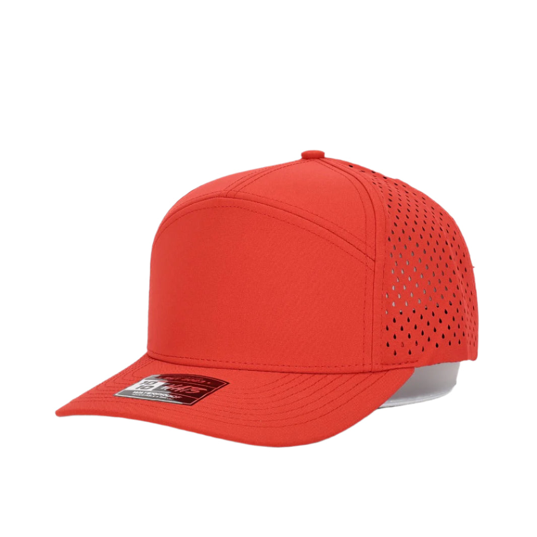 1010 Hats 617 7-panel trucker cap - Red - blank for custom leather patch