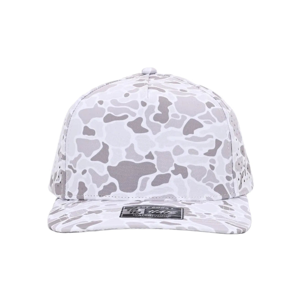 1010 Hats Avalanche white camo trucker cap - blank for custom leather patch