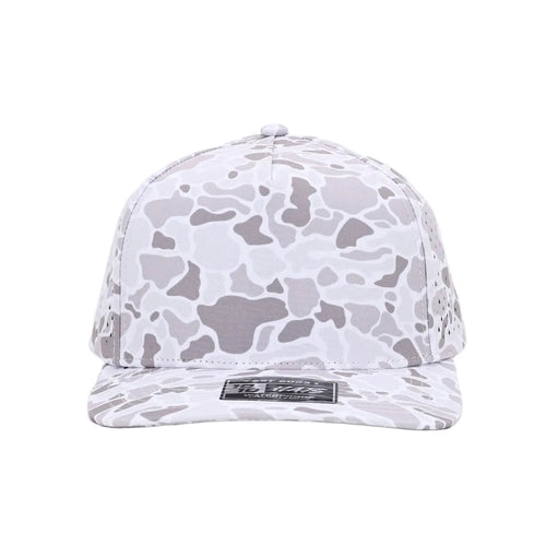 1010 Hats Avalanche white camo trucker cap - blank for custom leather patch