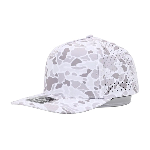 1010 Hats Avalanche white camo trucker cap - blank for custom leather patch