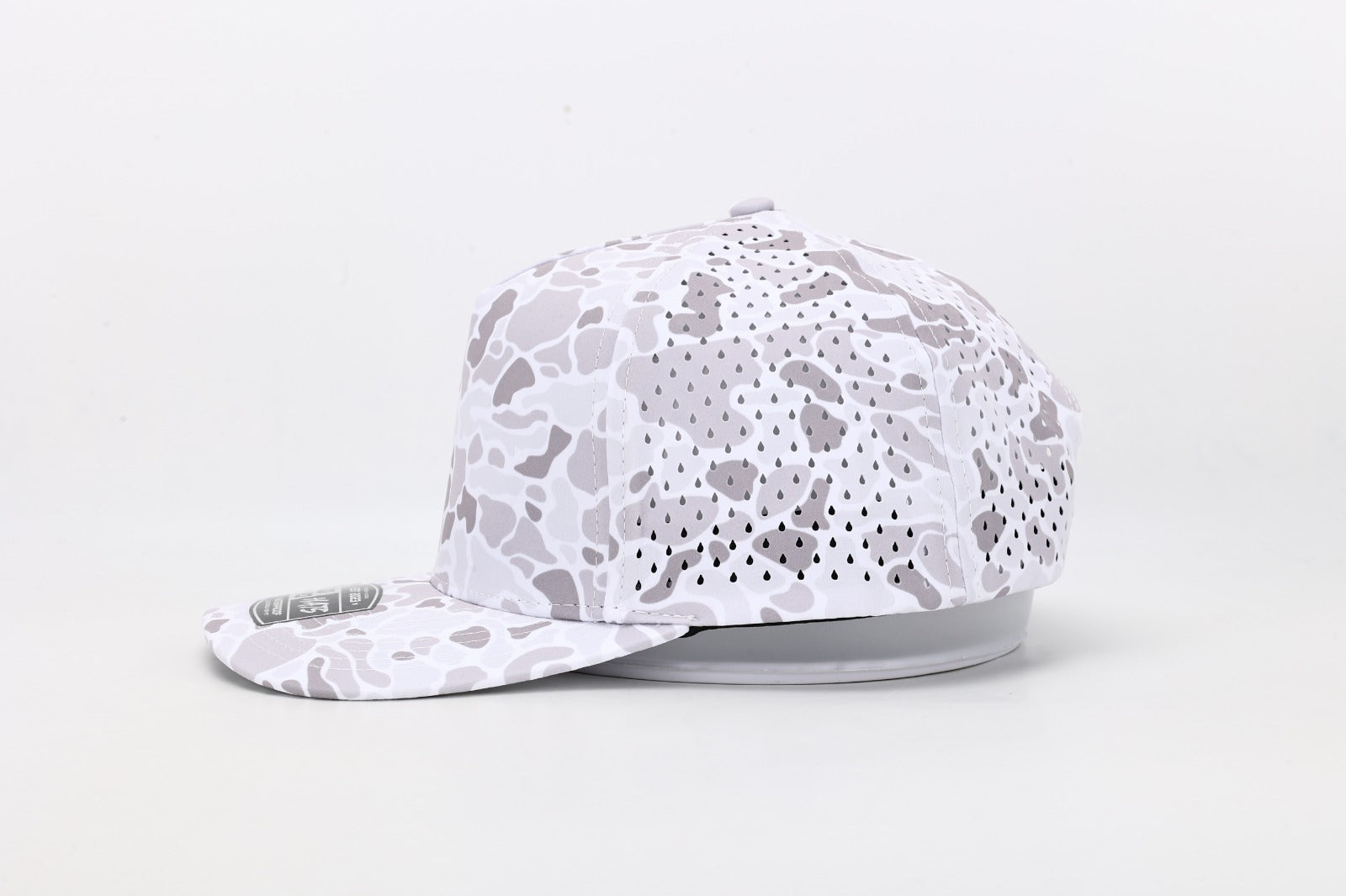 1010 Hats Avalanche white camo trucker cap - blank for custom leather patch
