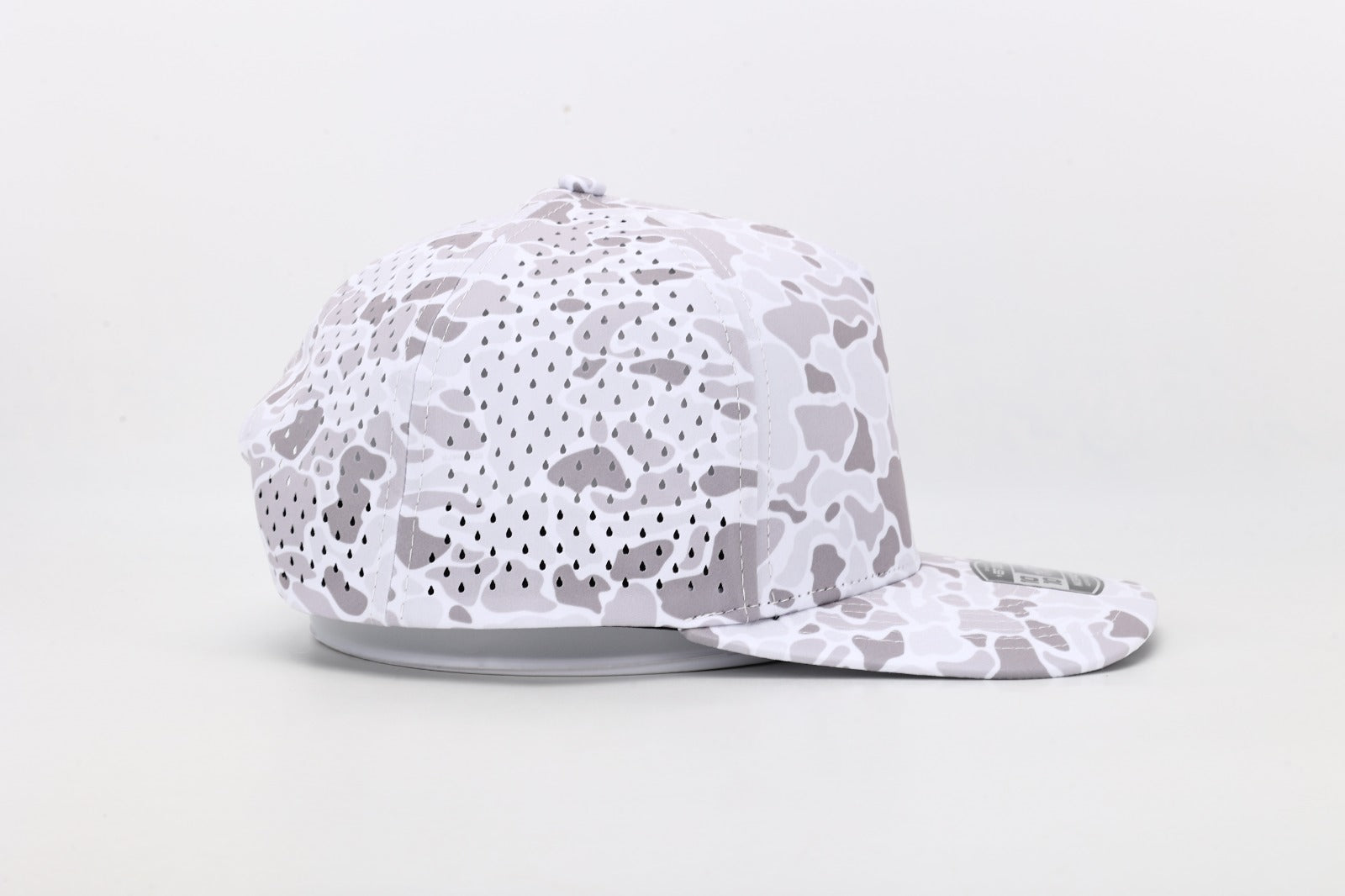 1010 Hats Avalanche white camo trucker cap - blank for custom leather patch
