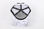 1010 Hats Avalanche white camo trucker cap - blank for custom leather patch