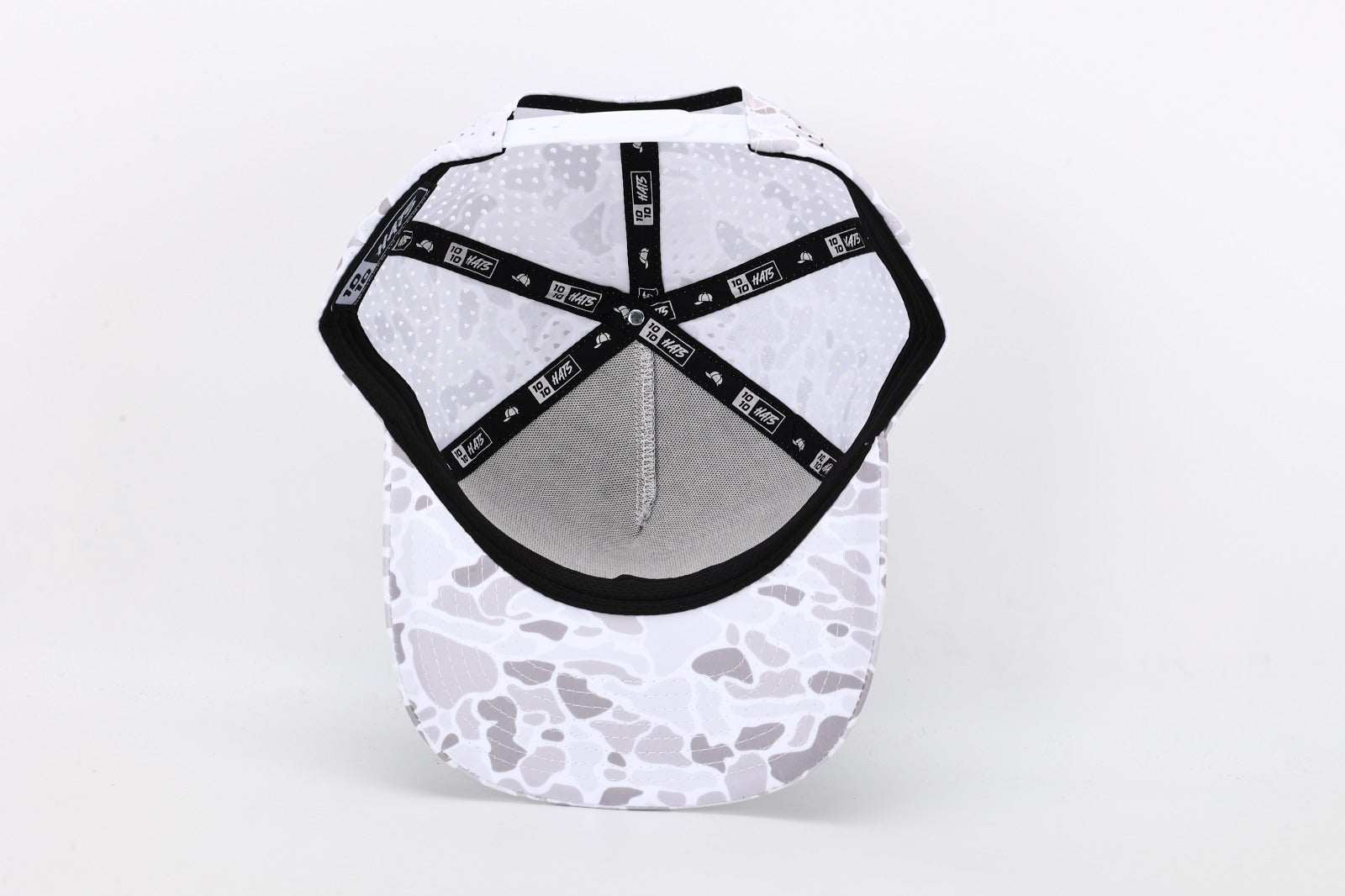 1010 Hats Avalanche white camo trucker cap - blank for custom leather patch