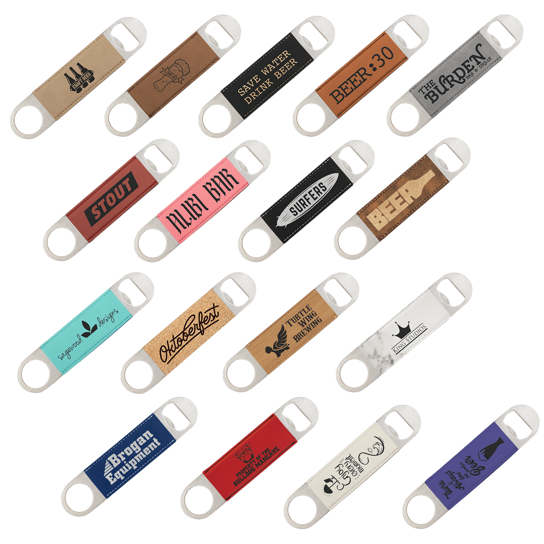 Rawhide Laserable/UV printable Leatherette Bottle Opener