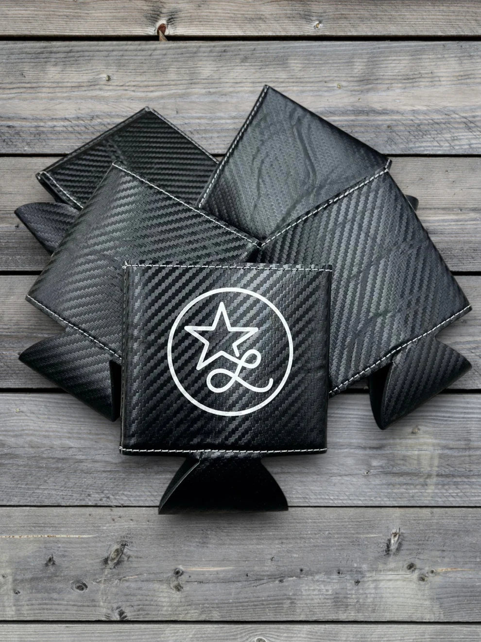 black leatherette can dusters