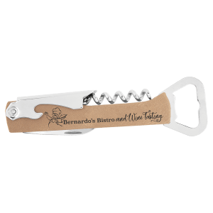Leatherette Wine Bottle Opener Laserable/UV Printable