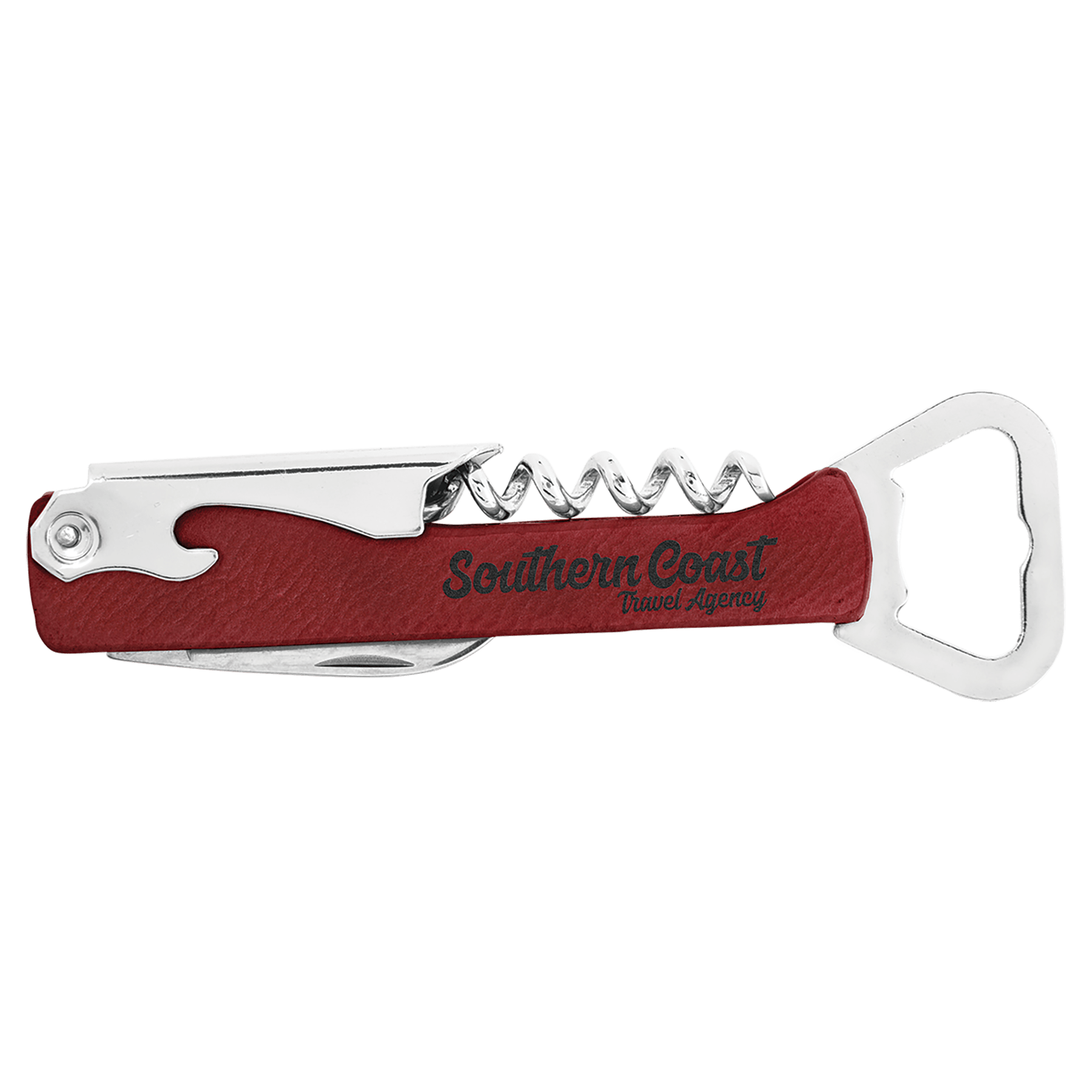 Leatherette Wine Bottle Opener Laserable/UV Printable