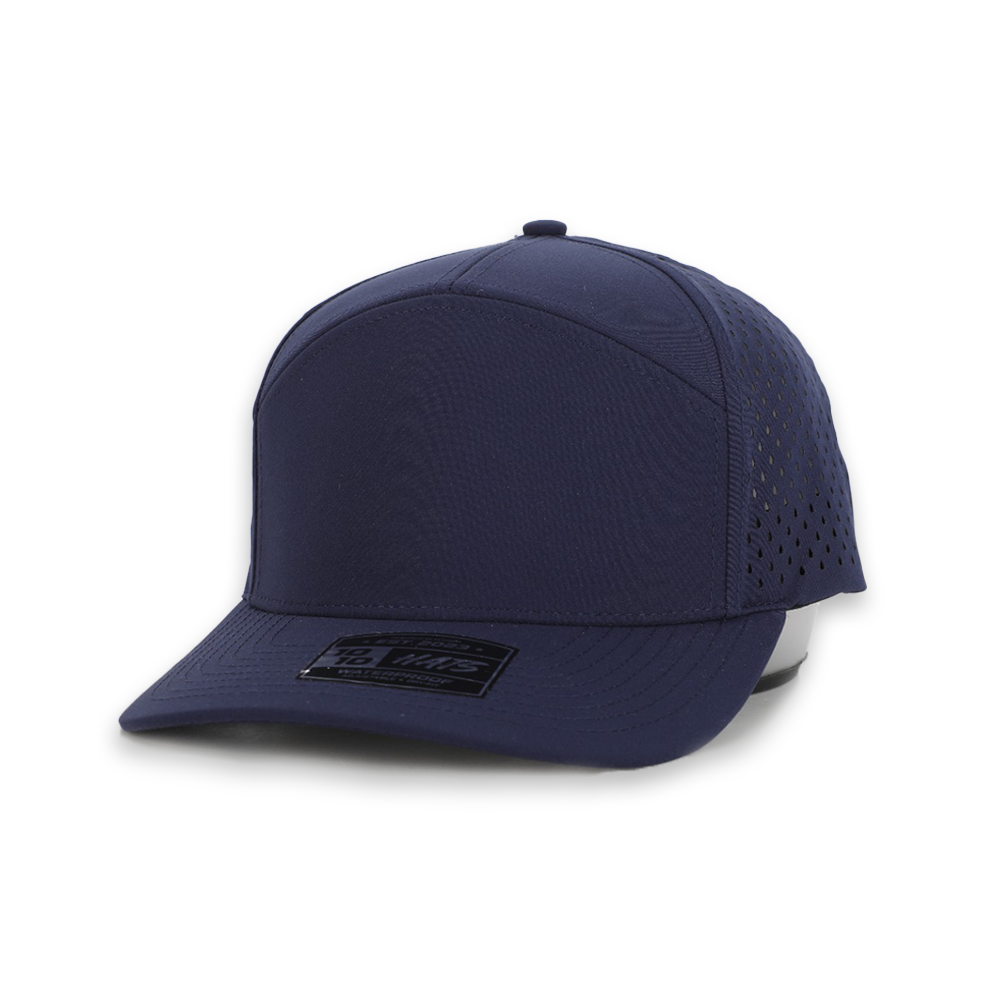 1010 Hats 617 7-panel trucker cap - True Navy - blank for custom leather patch